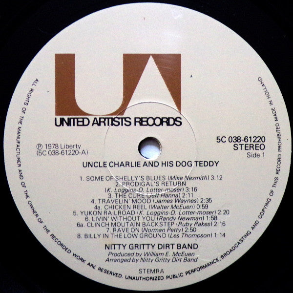 Nitty Gritty Dirt Band : Uncle Charlie & His Dog Teddy (LP, Album, RE)