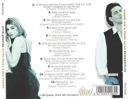 Sandra Kim & Frank Galan : Onvergetelijk (CD, Album)