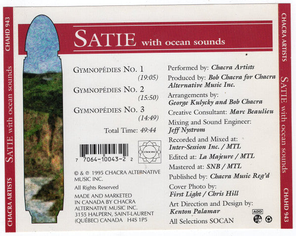 Erik Satie / Chacra Artists : Satie With Ocean Sounds - 3 Gymnopédies (CD)