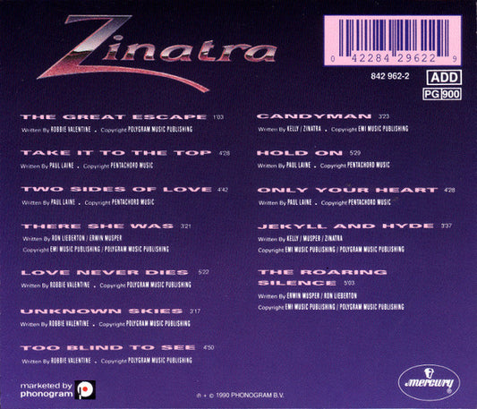 Zinatra : The Great Escape (CD, Album)