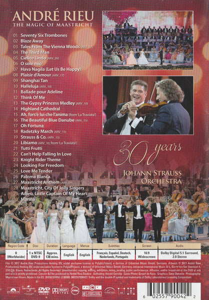 André Rieu And His Johann Strauß Orchestra : The Magic Of Maastricht - 30 Years (DVD-V, NTSC)