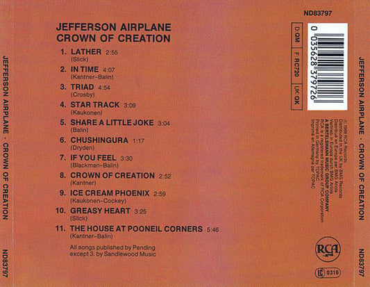 Jefferson Airplane : Crown Of Creation (CD, Album, RE)