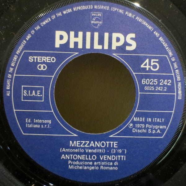 Antonello Venditti : Buona Domenica (7", Single, Ora)