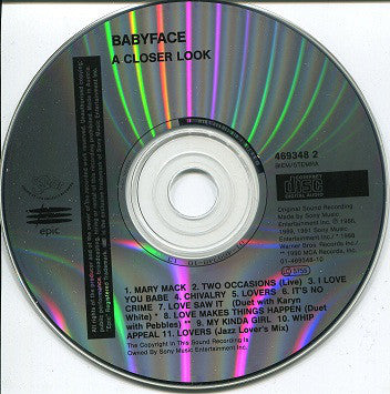 Babyface : A Closer Look (CD, Album)