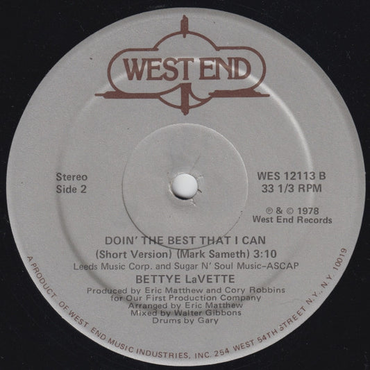 Bettye LaVette : Doin' The Best That I Can (12", Single)