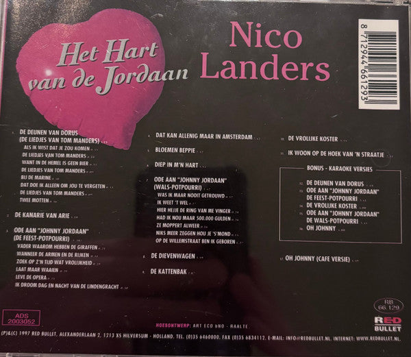 Nico Landers : Het Hart Van De Jordaan (CD, Album)