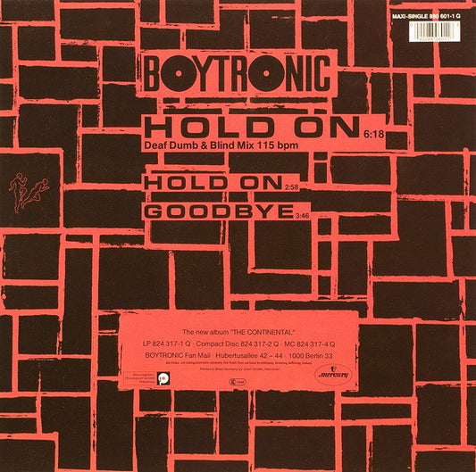 Boytronic : Hold On (12", Maxi)