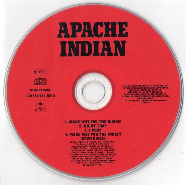 Apache Indian And Tim Dog : Make Way For The Indian (CD, Maxi)