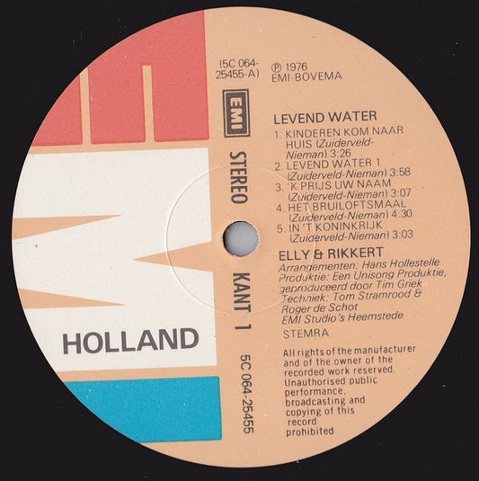 Elly & Rikkert : Levend Water (LP, Album)