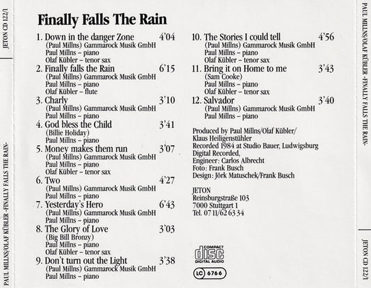 Paul Millns Feat. Olaf Kübler : Finally Falls The Rain (CD, Album)