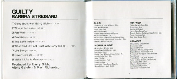 Barbra Streisand : Guilty (CD, Album, RE, Dig)