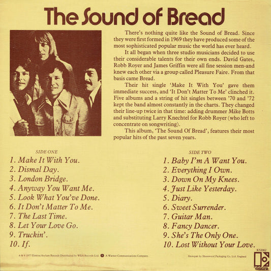 Bread : The Sound Of Bread - Their 20 Finest Songs (LP, Comp, Tex)