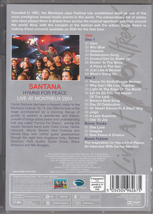 Santana : Hymns For Peace Live At Montreux 2004 (2xDVD-V, PAL)
