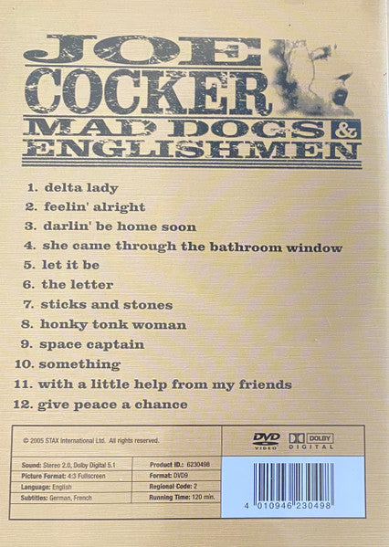 Joe Cocker : Mad Dogs & Englishmen - American Tour 1970 (DVD)