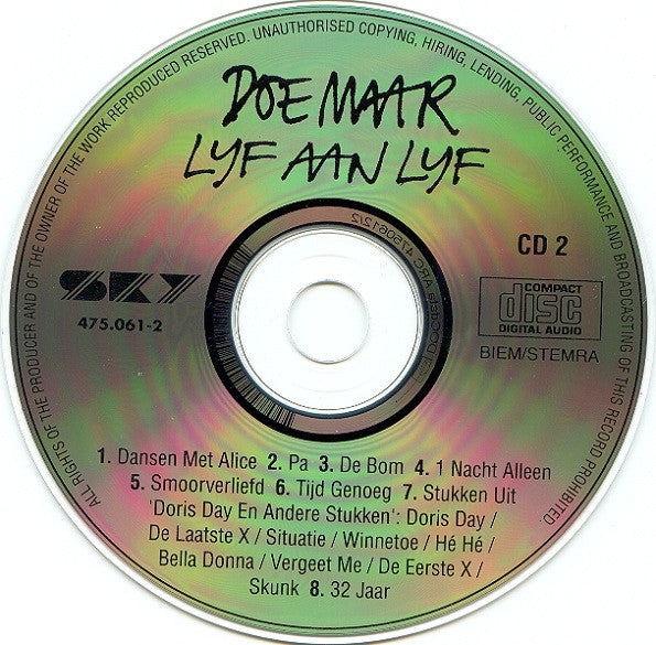 Doe Maar : Lijf Aan Lijf (2xCD, Album, RE, Boo)