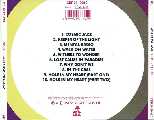 Wishbone Ash : Here To Hear (CD, Album)