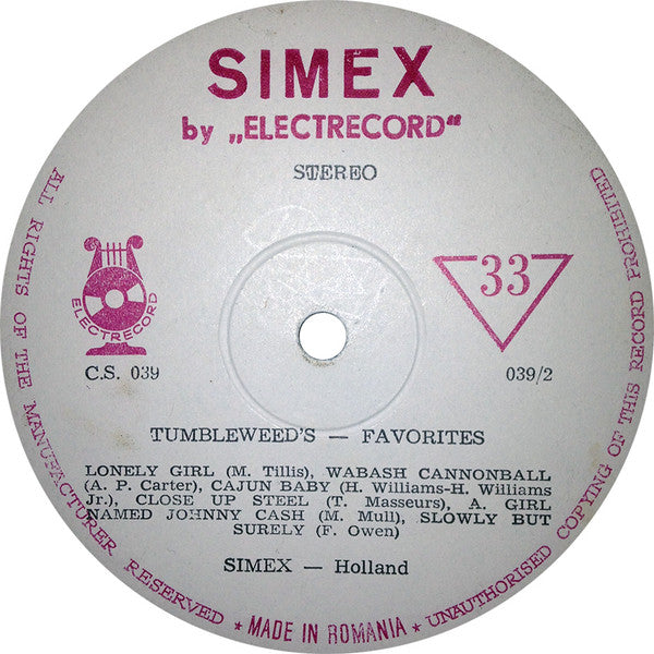 The Tumbleweeds : Favorites (LP, Album)
