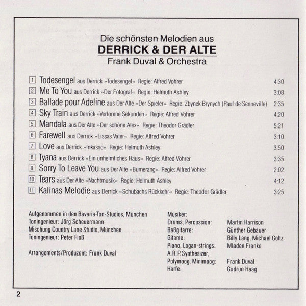 Frank Duval & Orchestra : Die Schönsten Melodien Aus "Derrick" Und "Der Alte" (CD, Album)
