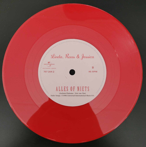 Linda, Roos & Jessica : Ademnood / Alles Of Niets (7", RSD, Single, Red)