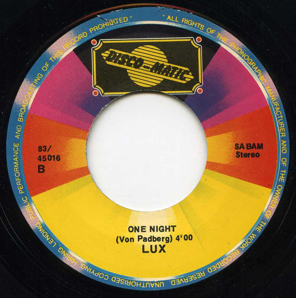 Lux (12) : I Need Your Love (7", Single)