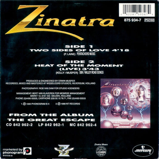 Zinatra : Two Sides Of Love (7", Single)