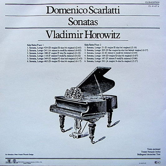 Domenico Scarlatti - Vladimir Horowitz : Sonatas (LP, Album, Club, RE)