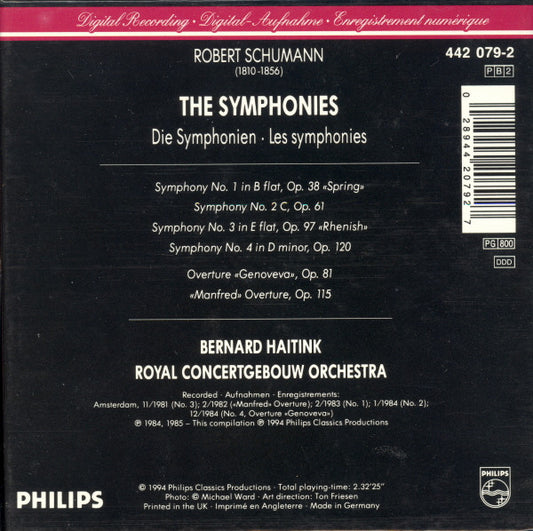 Robert Schumann - Bernard Haitink, Concertgebouworkest : The Symphonies (2xCD, Comp)