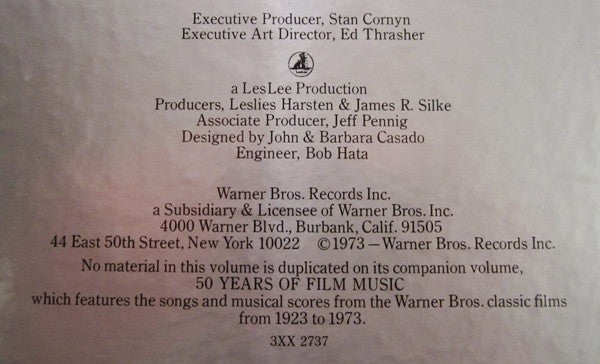 Various : 50 Years Of Film - Original Motion Picture Soundtrack Recordings Of The Great Scenes And Stars From The Warner Bros. Classics, 1923 To 1973 (3xLP, Album, Comp + Box)