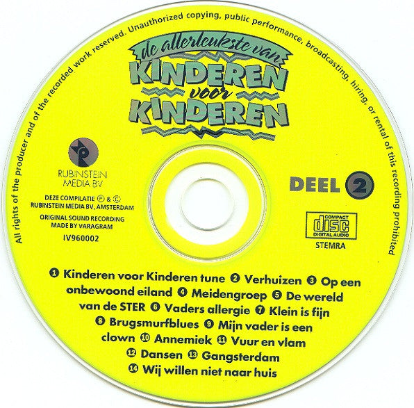 Kinderen voor Kinderen : De Allerleukste Van Kinderen Voor Kinderen Deel 2 (CD, Comp)