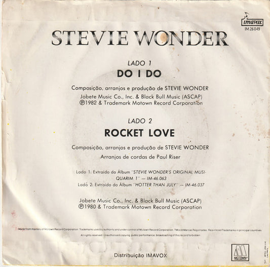 Stevie Wonder : Do I Do (7")