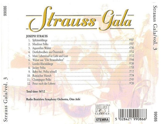 Johann Strauss Jr. / Slovak Radio Symphony Orchestra, Otto Aebi : Strauss Gala - Sphärenklänge / Dorfschwalben / Lorelei (CD, Album)