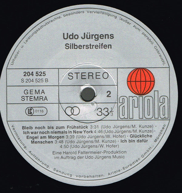 Udo Jürgens : Silberstreifen (LP, Album)