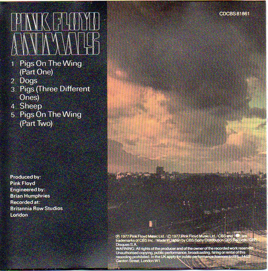 Pink Floyd : Animals (CD, Album, RE)