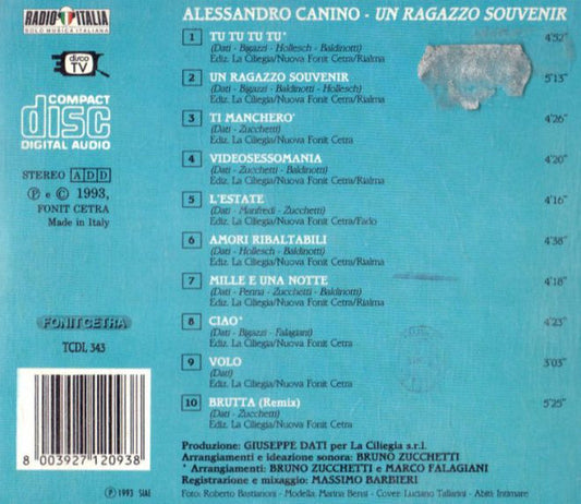 Alessandro Canino : Un Ragazzo Souvenir (CD, Album)