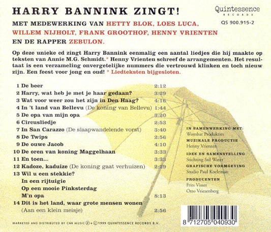 Harry Bannink : Harry Bannink Zingt! (CD, Album)