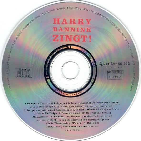 Harry Bannink : Harry Bannink Zingt! (CD, Album)