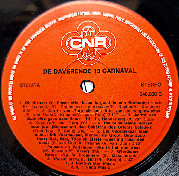 Various : De Daverende Dertien Carnaval (LP, Comp)