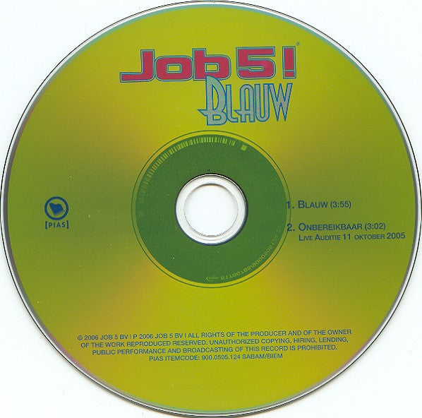 Job5! : Blauw (CD, Single)