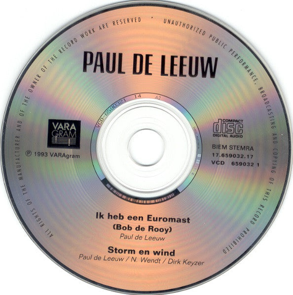 Paul de Leeuw / Bob de Rooy : Storm En Wind / Ik Heb Een Euromast (CD, Single)
