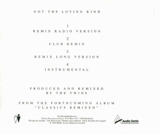 The Twins : Not The Loving Kind (Remixed) (CD, Maxi)