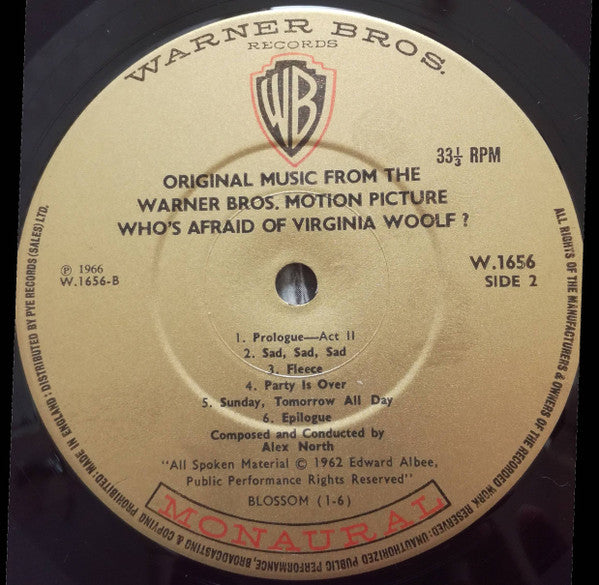Alex North : Who's Afraid Of Virginia Woolf? (Original Music From The Motion Picture) (LP, Mono)
