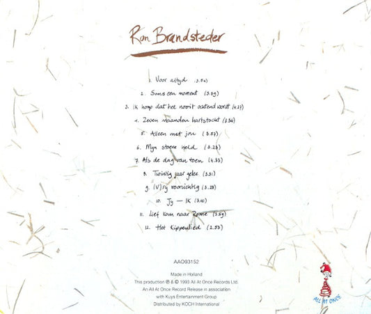 Ron Brandsteder : Alleen Met Jou (CD, Album)