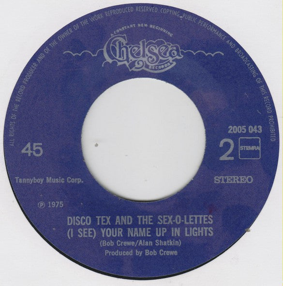 Disco Tex & His Sex-O-Lettes : Jam Band (7", Single)