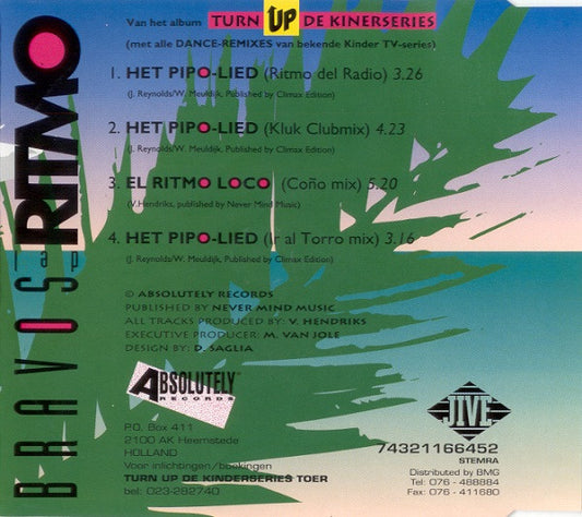 Bravos Del Ritmo : Het Pipo Lied (CD, Maxi)