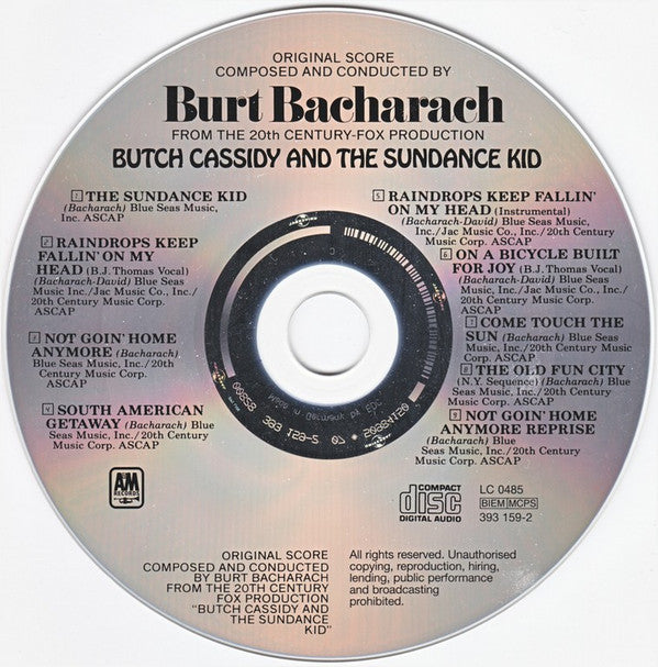 Burt Bacharach : Music From Butch Cassidy And The Sundance Kid (CD, Album, RE)