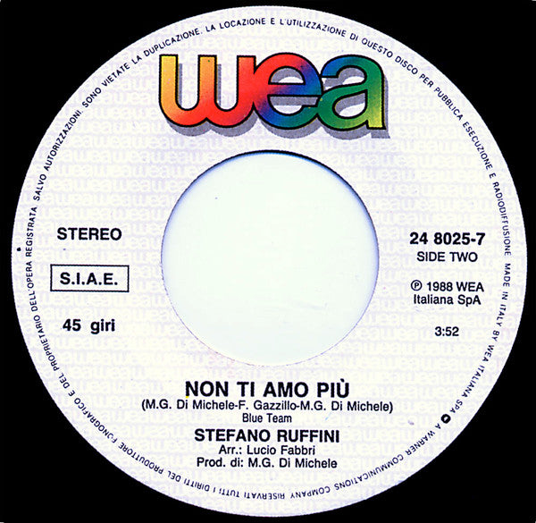 Stefano Ruffini : Canto Bolero (7")