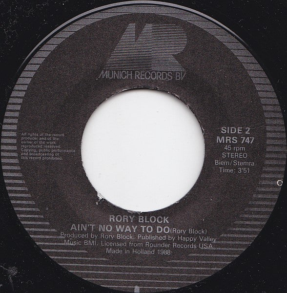 Rory Block : Lovin' Whiskey (7", Single)