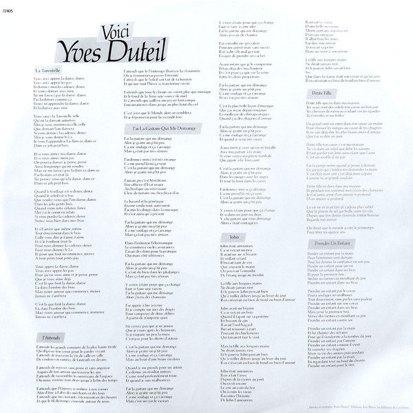 Yves Duteil : Voici Yves Duteil (LP, Comp)