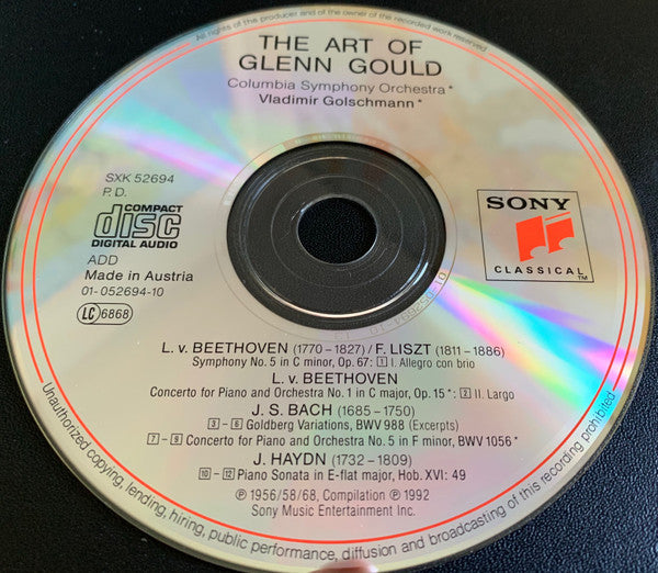 Glenn Gould, Johann Sebastian Bach, Ludwig van Beethoven, Joseph Haydn : The Art Of Glenn Gould (CD, Comp, RM)