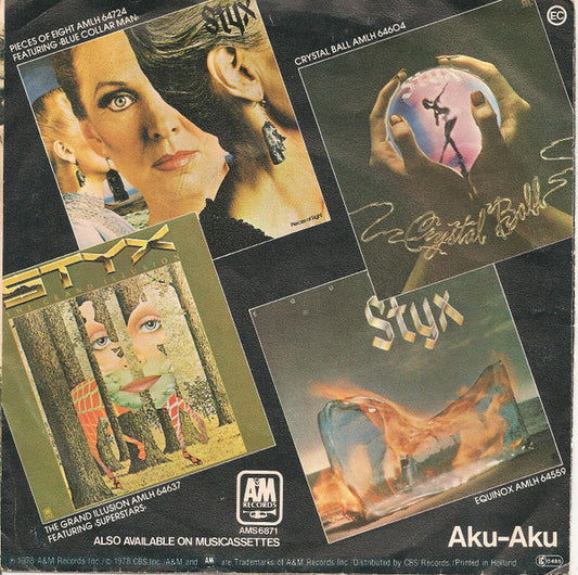 Styx : Blue Collar Man (7", Single, Blu)